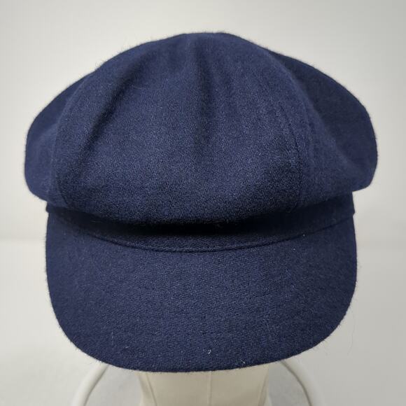 Betmar New York Beret Hat Cap Blue One Size Adjustable Blank Poly Blend - Picture 2 of 9